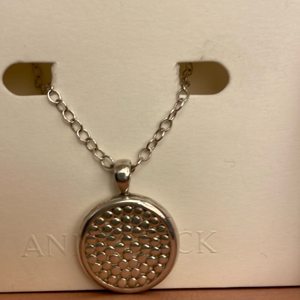 Anna Beck Dotted Circle Pendant, Reversible Gold/Silver